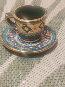 Vintage Teacup Hand-painted With Gold From Italy - Picture 1 of 7