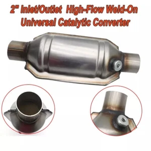 Universal 2" 51mm Sports Catalytic Converter Hi Flow 400 Cells Stainless Steel - Picture 1 of 11