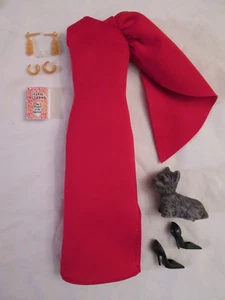 Barbie Isabel Allende Inspiring Women Complete Outfit Red Dress Dog Jewelry Book - Picture 1 of 10