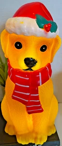 Molde soplado para perros Navidad mesa recuperador doodle dorado 11,5" iluminación FUNCIONA - Imagen 1 de 8