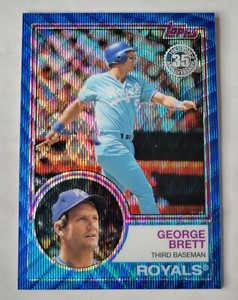 2018 Topps George Brett 1983 Silver Pack #93 Mojo Blue Wave Refractor #/75 SP