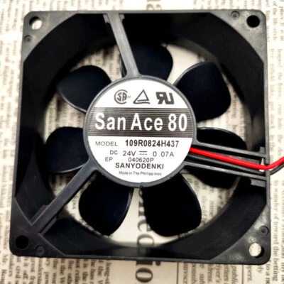 SANYO 109R0824H437 8CM 24V 0.07A 8025 Chassis Cooling Industrial Fan Mute - Image 1 of 4