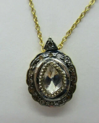 Винтажный 14K золото бриллиант подвеска розовая огранка бриллиант =.40 карат F-VS2 значение = $6500 - Изображение 1 из 4