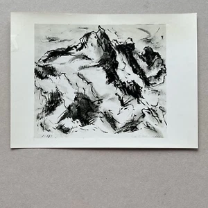 5x7 BxW Photo of LISTED ARTIST PAINTING R Melnicoe EXPRESSIONIST WINDY MOUNTAINS - Picture 1 of 12