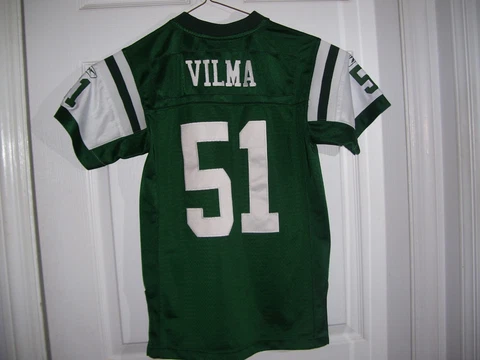 Jonathan Vilma New York Jets Reebok Sewn Jersey Boy's Size Medium (10-12) Cover