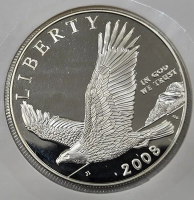 2008-P Bald Eagle Commemorative Silver Proof Dollar Uncirculated Coin $1  - Image 1 of 2