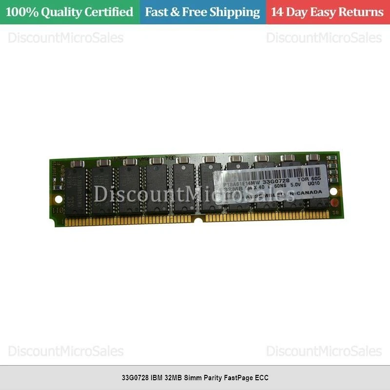 33G0728 IBM 32MB Simm Parity FastPage ECC - Image 1 of 1