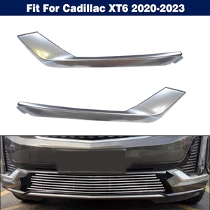 Pair Chrome Front Bumper Grille Cover Trim Molding For Cadillac XT6 2020-2023 - Picture 1 of 9
