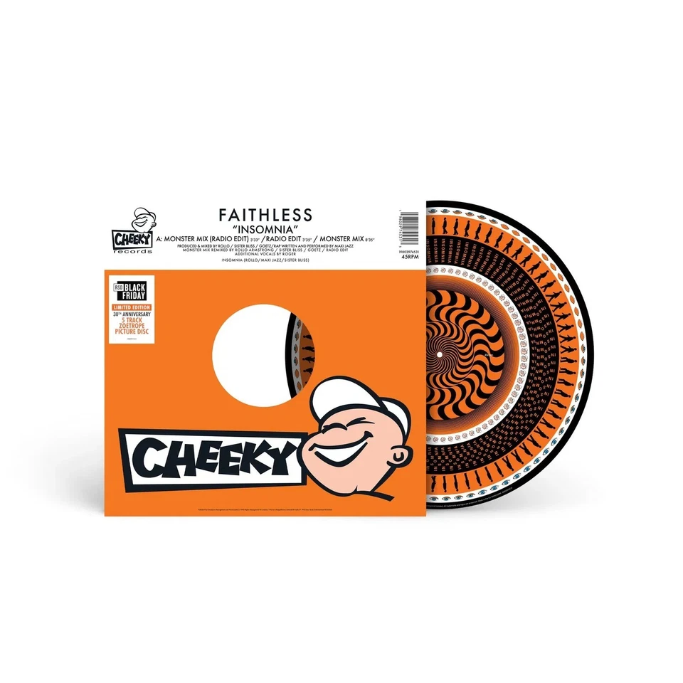 RSD BLACK FRIDAY 2025: FAITHLESS - Insomnia Remix (ltd. 12" EP Vinyl Zoetrope) - Image 1 of 4