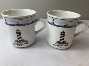 Totally Today Coastal Lighthouse Tassen 2er Set - makelloser Zustand - Bild 1 von 5