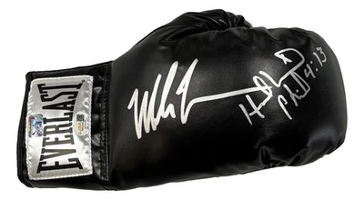Mike Tyson Evander Holyfield Signed Black Everlast Right Hand Boxing Glove JSA - Image 1 of 2