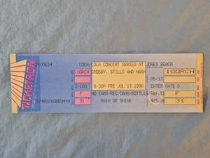 July 7-13-90 1990 CROSBY STILLS & NASH CSN Ticket Stub Jones Beach New York - Picture 1 of 2