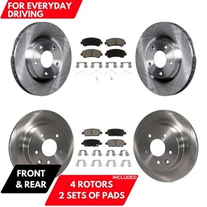 Disc Brake Rotors and Pads Kit for 2008-13 Nissan Rogue Select OERFPN Front Rear - Picture 1 of 13