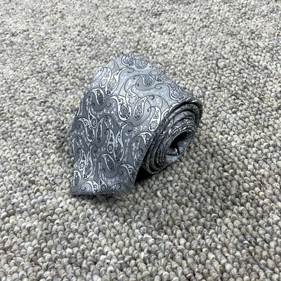Corbata Dolce & Gabbana D&G para hombre 100 % seda plateada floral 4x59 Foto 1 de 4