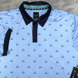 Carro de golf Kenneth Cole polo de golf para hombre 2XL rendimiento UPF 50+ AOP azul nuevo con etiquetas - Imagen 1 de 20