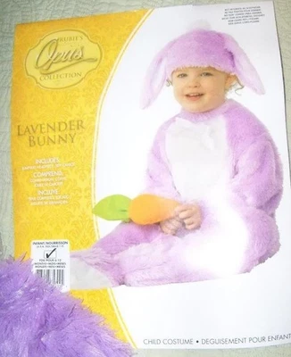 Disfraz de conejito lavanda púrpura infantil pequeño rubíes opus 6-12 mos nuevo en paquete Foto 1 de 4