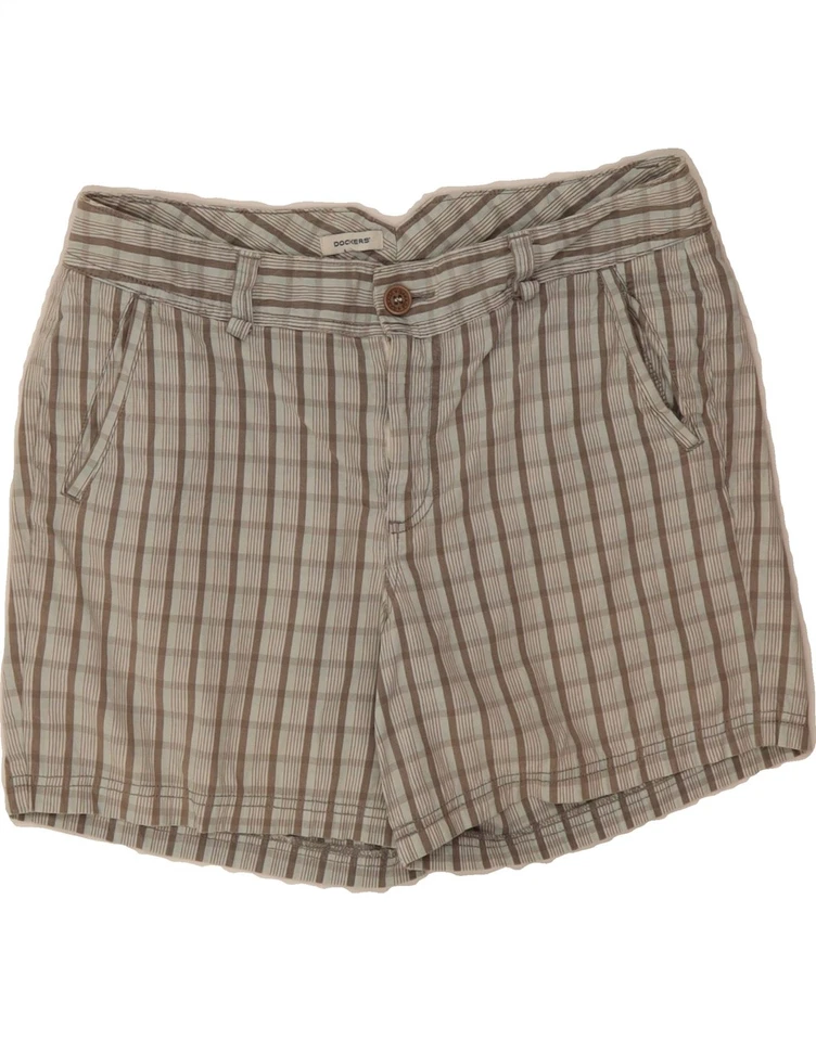 DOCKERS Womens Chino Shorts US 12 Large W34 Grey Check Cotton BU10 - Image 1 of 3