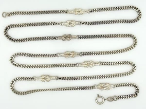 Vintage Cuban Link Knot Sterling Silver 925 Chain Necklace 28" Inches Long 3mm - Picture 1 of 11