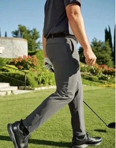 Fabletics The Don Trousers Mens Classic Fit 33×29 Grey Performance Golf  Pants - Picture 1 of 14