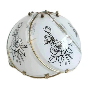 Vintage Large Glass Tiffany Style Light Shade 11.5X6" - Acceptable Condition - Picture 1 of 10