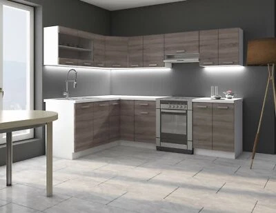 Eckküche Küche Dave 170x250 cm Küchenzeile Küchenblock Winkelküche Sonoma Eiche - Bild 1 von 4