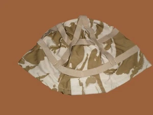 GENUINE BRITISH MILITARY HELMET COVER MK6 DESERT CAMOUFLAGE NATO SURPLUS - Picture 1 of 8