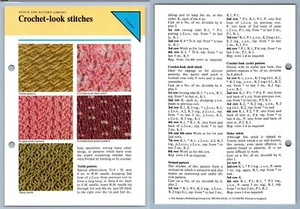 Crochet-look Stitches - Stitch Odhams Knitting Collection Instruction Card - Picture 1 of 1