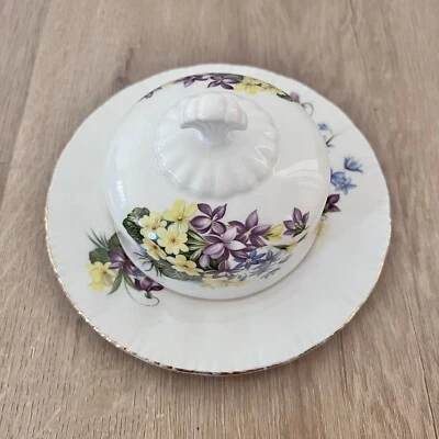 Paragon Flower Festival Butter Dish Tray - Hawaii Flowers England - Retired - Image 1 of 4