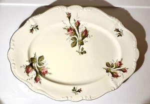 VTG Porcelain Rosenthal Moss Rose Ivory Pompadour Oval Serving Platter 13” MCM - Picture 1 of 7