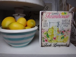 Farmhouse Style Décor Tiered Tray Chunky wood Block sign Lemonade Pitcher - Picture 1 of 5