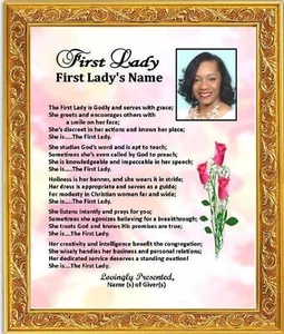 Pastor's Wife First Lady Personalized Photo Name Poem Gift Thanks Appreciation - Picture 1 of 2