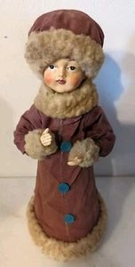 Vintage Cracker Barrel Weihnachtsbaumspitze viktorianisches Mädchen 11" - Bild 1 von 3