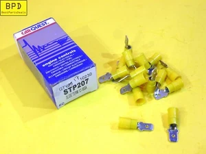 17x Yellow Male Slide Terminal 12-10 Ga. 1/4" Width CARQUEST STP207 - Picture 1 of 2