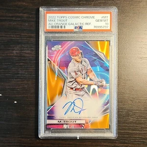 2022 Topps Cosmic Chrome Autograph Orange Galactic Mike Trout /25 PSA 10 - Picture 1 of 1