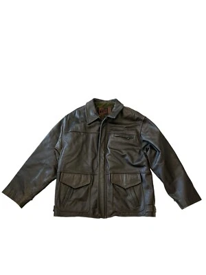 Winlit Leather Jacket Brown Full Zip Men’s Size XL Vintage Good Condition - Изображение 1 из 4