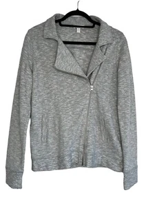 THE WHITE COMPANY Zip Jacket Cardigan Size L Large Grey Made in Portugal Pockets - Picture 1 of 9