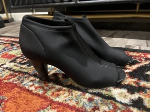 Donald Pliner Black Nylon Heel Booties - Size 8 - Picture 1 of 8