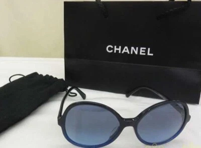 Gafas de sol Chanel auténticas 5351-A logotipo negras unisex con bolsa Save Temple 14 cm Foto 1 de 4