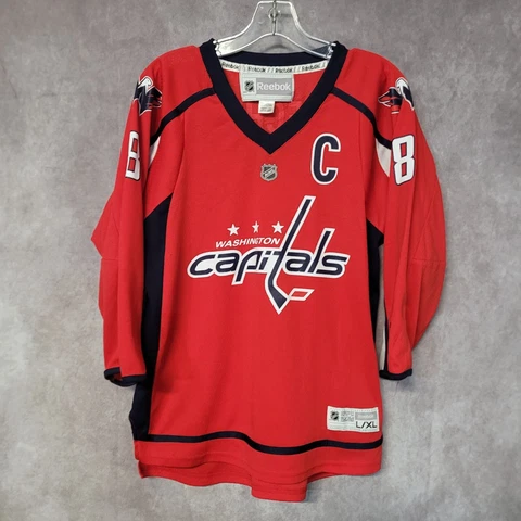 Reebok  NHL Washington Capitals Alex Ovechkin 8 Red Jersey Youth L XL Cover