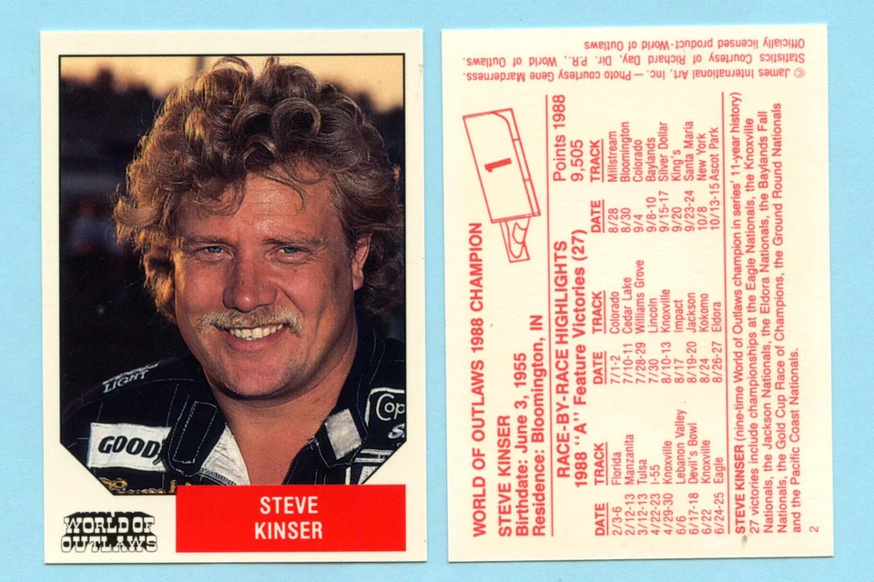 1988 World of Outlaws - Steve Kinser - 1988 Champion - Image 1 of 1