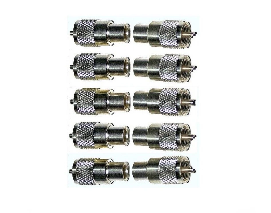 CB RADIO ANTENNA PLUGS FOR RG213 SIZE OR SIMILAR CABLE PL259 9MM 10 PACK - Image 1 of 1