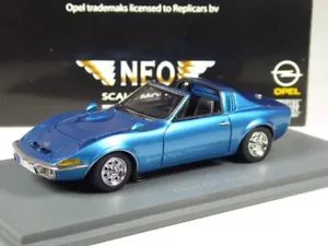 (KI-05-37) Neo Scale Models 43080 Opel GT Aero blau metallic in 1:43 in OVP - Bild 1 von 2