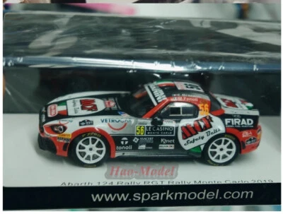 Spark 1:43 abarth 124 2019 Racing 56# Resin Diecast Model Car Display adult Gift - Image 1 of 4