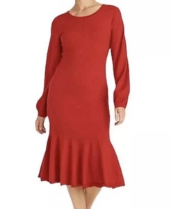 J. Crew Sweater Dress Women's XL Red Merino Wool Long Sleeve Valentine’s Day New - Picture 1 of 14
