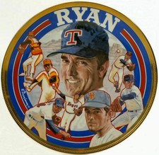 1993 NOLAN RYAN "Farewell" Collectible Gold Edition Plate TEXAS RANGERS MLB COA