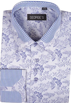 Camisa de vestir para hombre 60 % algodón 40 % poliéster diseño de moda por George AH622 Foto 1 de 4