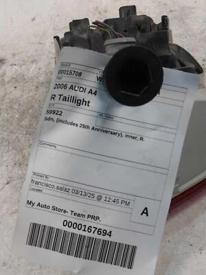 Used Right Inner Tail Light Assembly fits: 2006 Audi A4 Sdn lid mounted Right Gr - Image 1 of 4