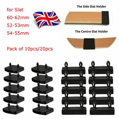 Bed Slats Cap Holders 52-55mm 60-62mm Fixings 2 Pins Sides Centre Ends Middle