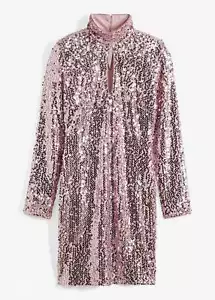 Kleid mit Pailletten Gr 36/38 Pink Damen Abendkleid Partykleid Cocktailkleid Neu - Bild 1 von 1