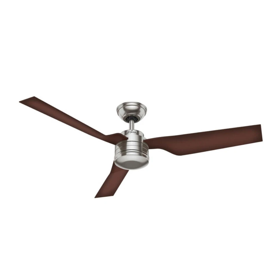 Ceiling Fan Living Room Fan With Wall Switch Hunter Flight 132 CM Nickel - Image 1 of 4